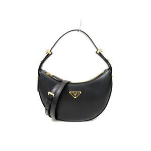 Prada Leather Prada Arke Small Shoulder Bag Black